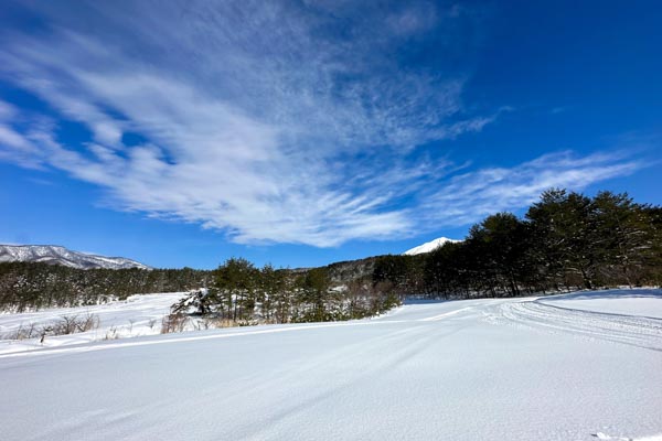 テントの正面には広大な雪原